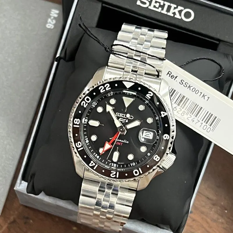 Seiko 5 Sports GMT Black Dial Automatic Men’s Watch- SSK001K1